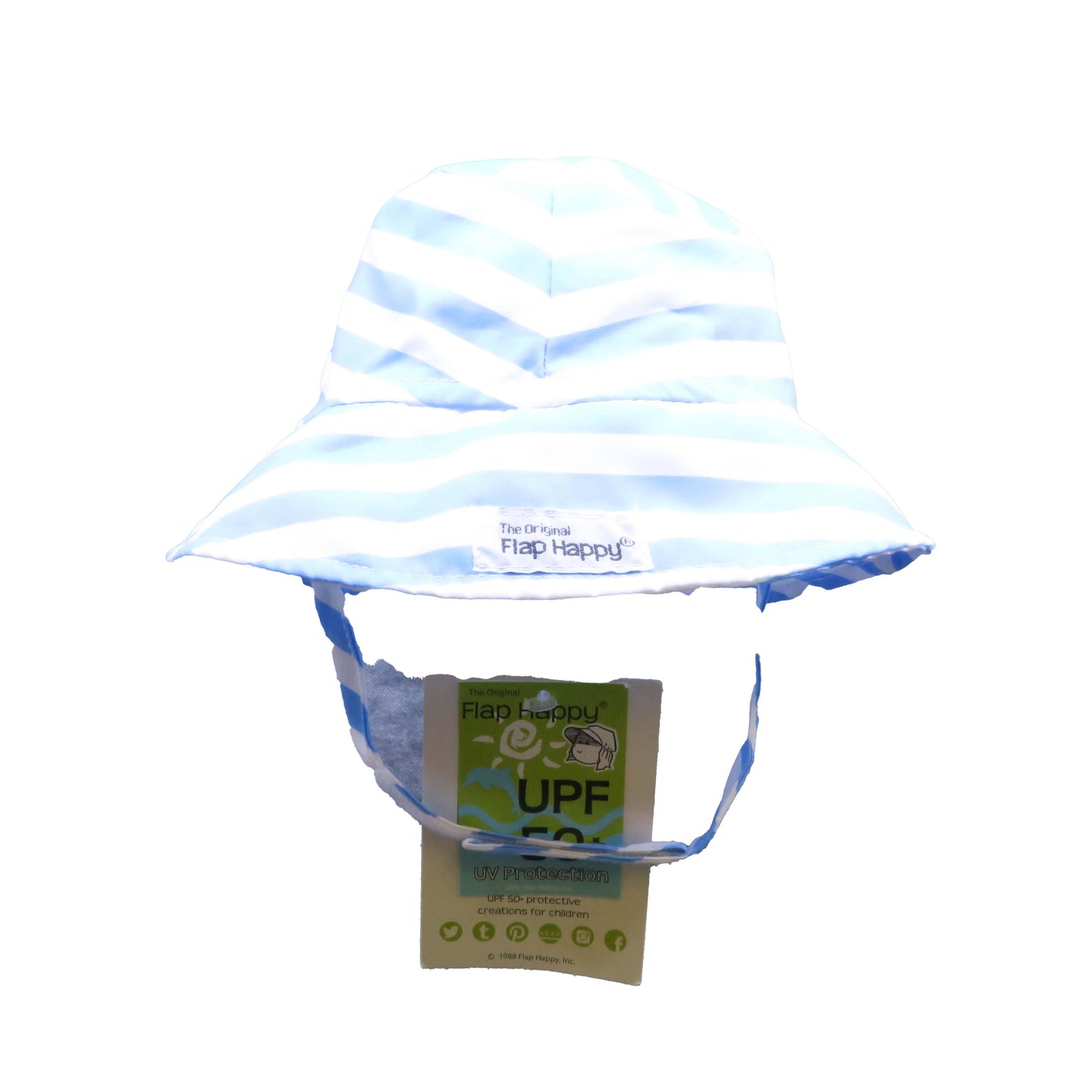 Flap Happy Boys Blue | White | Stripes Sun Hat Size: 12 Months Blue | White | Stripes