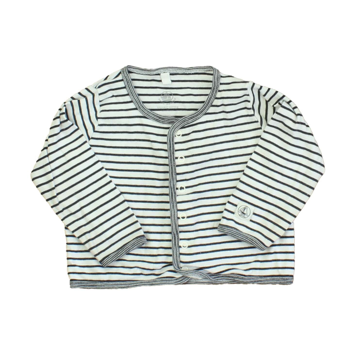 Petit Bateau Boys Blue | White | Stripes Cardigan Size: 0-3 Months Blue | White | Stripes