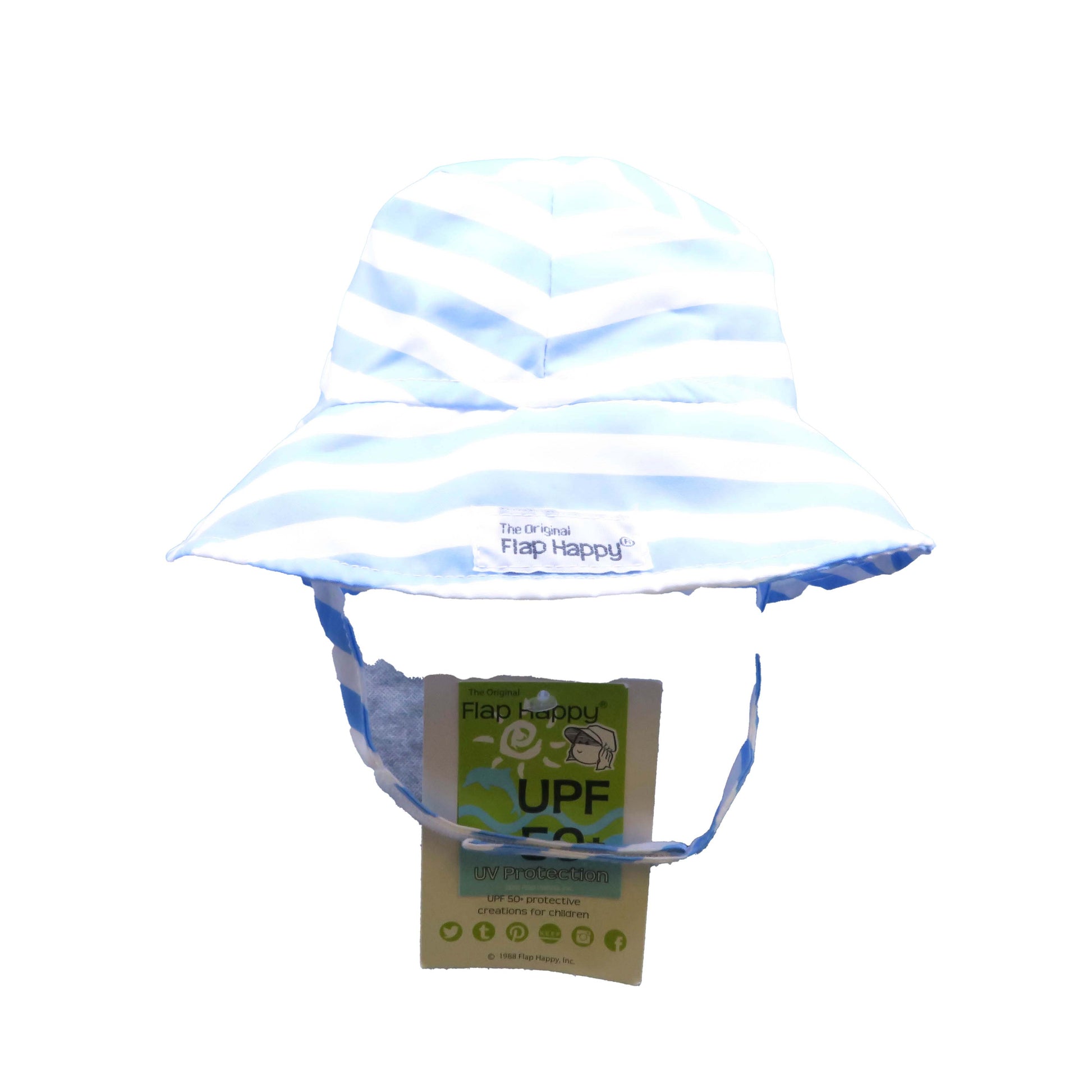 Flap Happy Boys Blue | White | Stripes Sun Hat Size: 12 Months Blue | White | Stripes