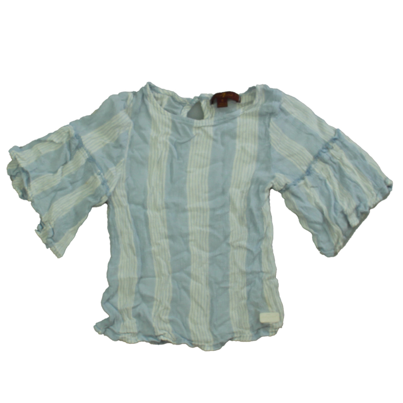 7 for all Mankind Girls Blue | White | Stripes Blouse Size: 6 Years