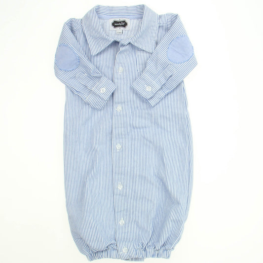 Mudpie Boys Blue | White Stripes Long Sleeve Outfit Size: 3-6 Months Blue | White Stripes