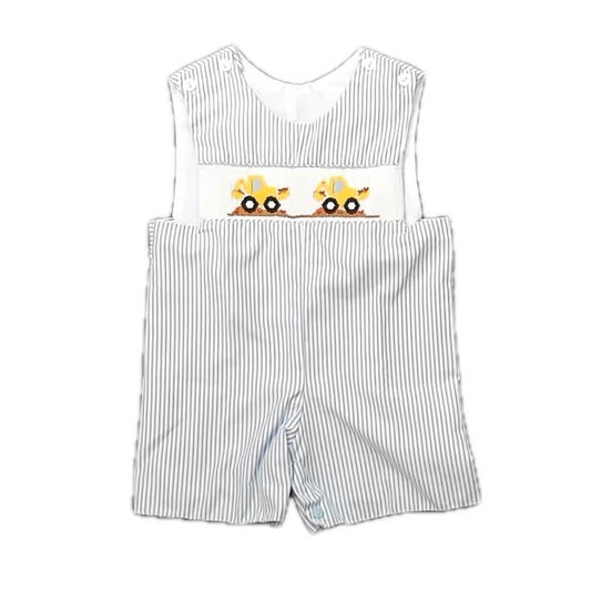 Unknown Brand Boys Blue | White Tractors Romper Size: 9-12 Months Blue | White Tractors