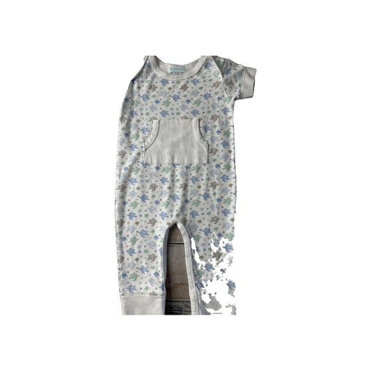 Feather Baby Boys Blue | White | Turtles Long Sleeve Outfit Size: 18-24 months Blue | White | Turtles