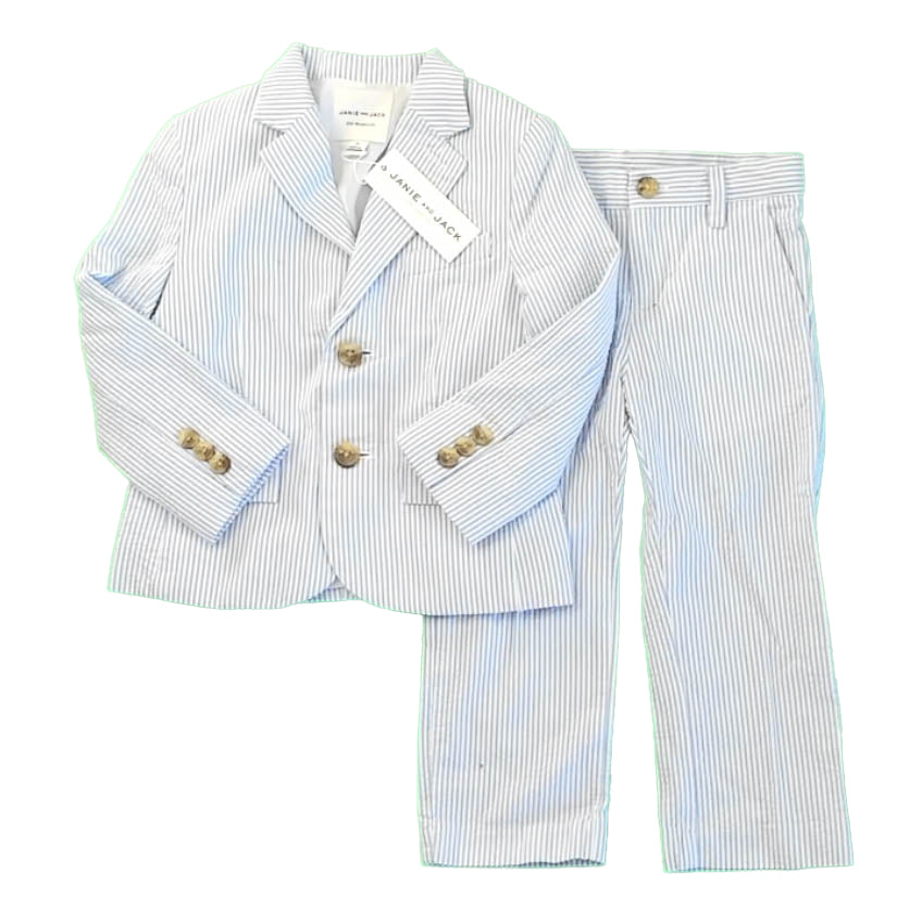 Janie and Jack Boys Blue | White Special Occasion Outfit Size: 2T Blue | White