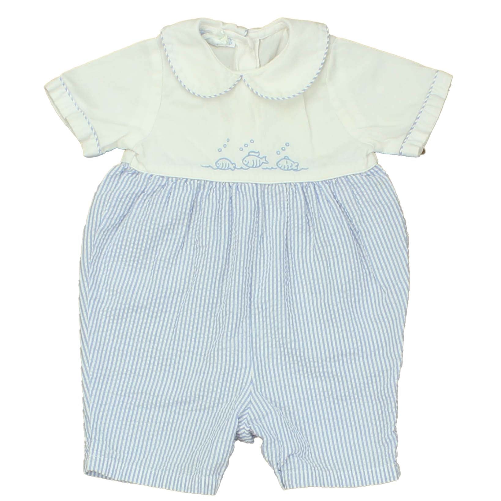 Sophie Dess Boys Blue | White Romper Size: 3-6 Months Blue | White
