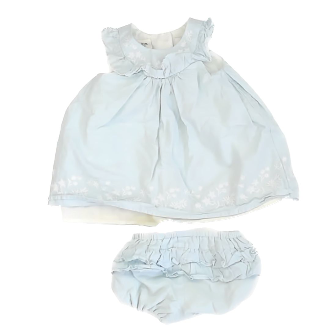 Joie Girls Blue | White Dress Size: 6-9 Months Blue | White