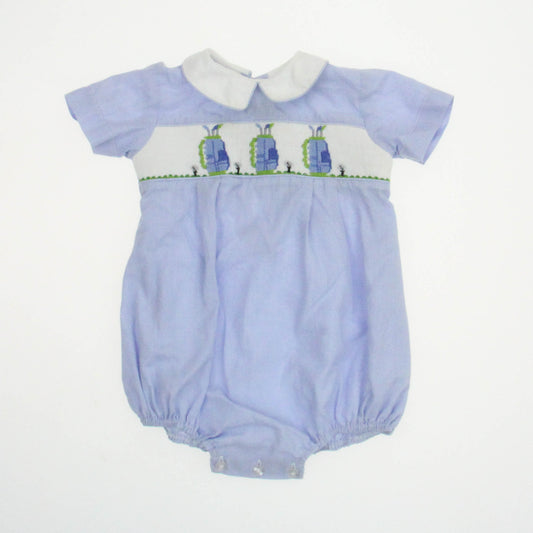 Silly Goose Boys Blue | White Romper Size: 9 Months Blue | White