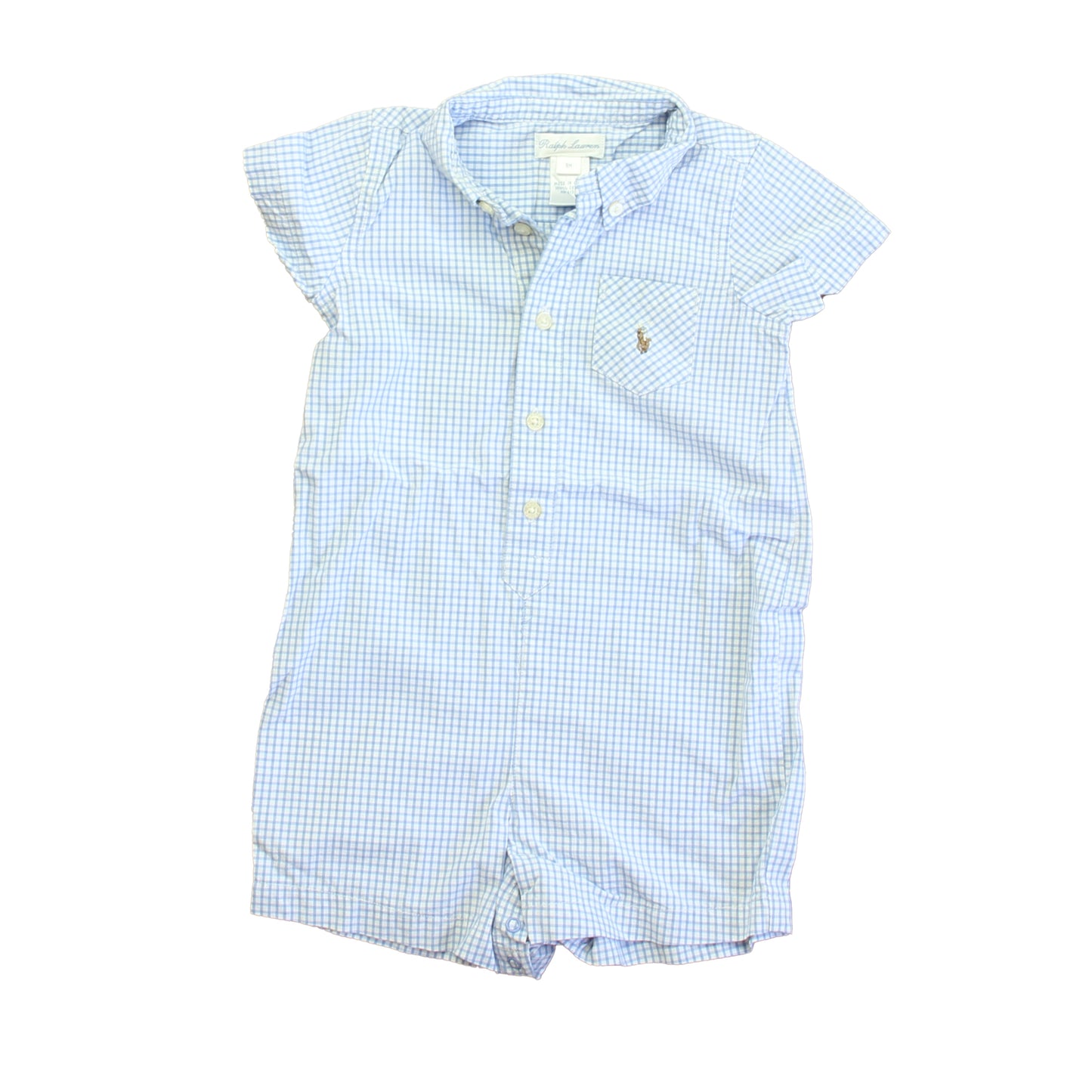 Ralph Lauren Boys Blue | White Romper Size: 9 Months Blue | White