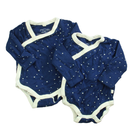 Mori Boys Blue | White Onesie Size: 3-6 Months Blue | White