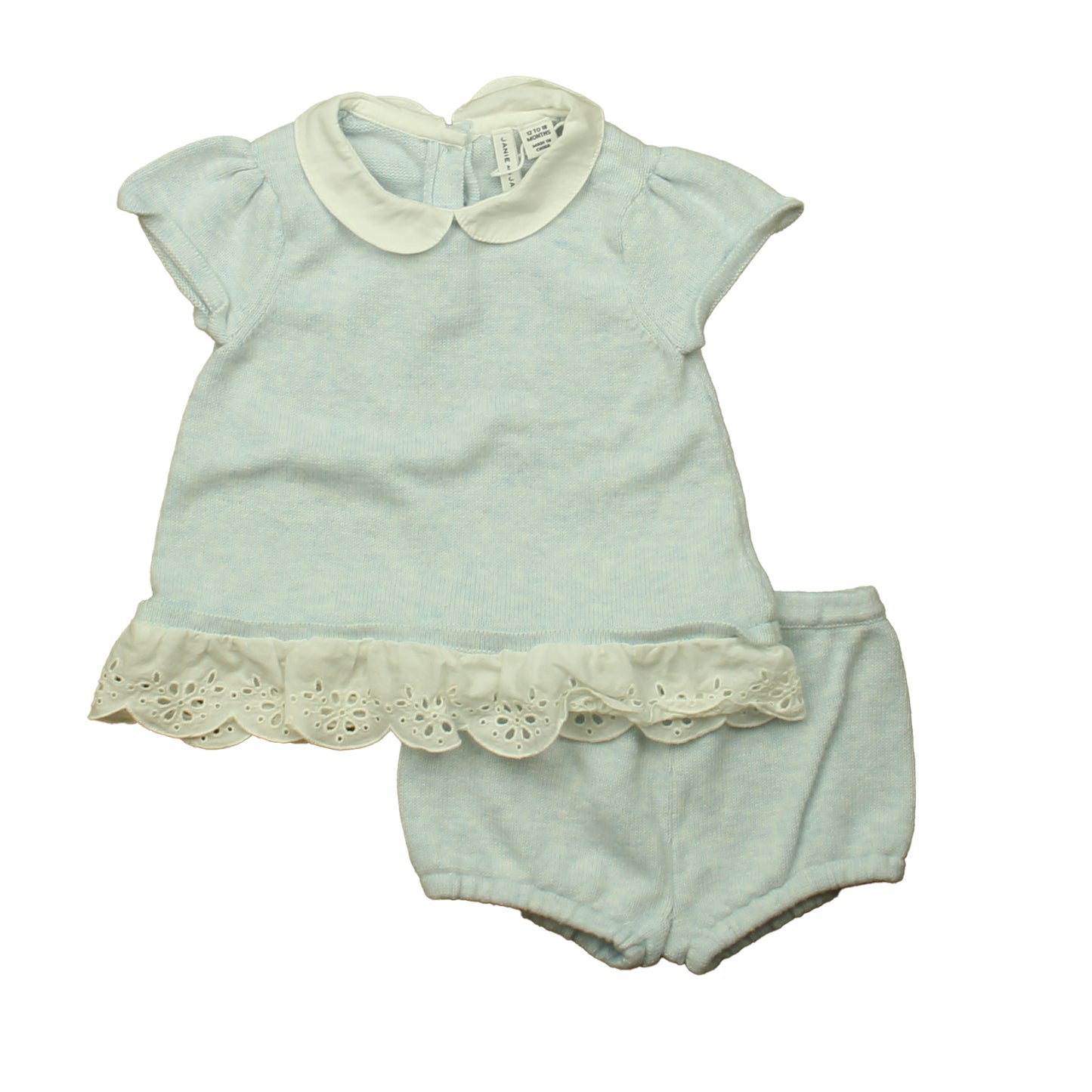 Janie and Jack Girls Blue | White Apparel Sets Size: 12-18 Months