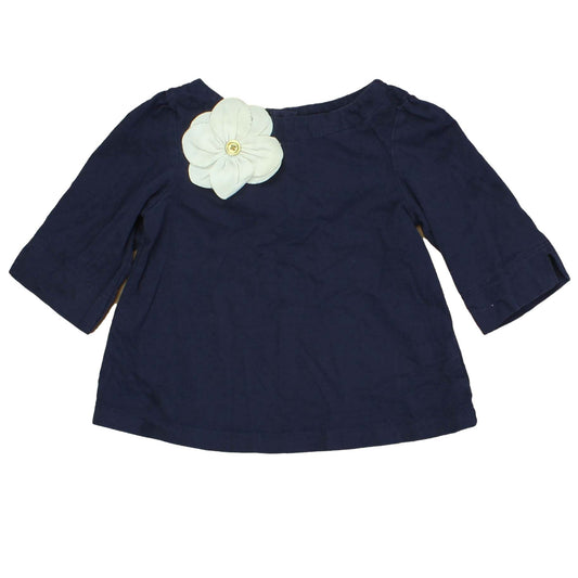 Janie and Jack Girls Blue | White Long Sleeve T-Shirt Size: 2T Blue | White