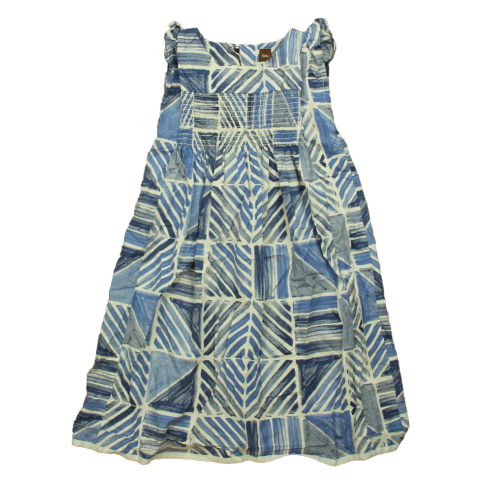 Tea Collection Girls Blue | White Dress Size: 8 Years Blue | White