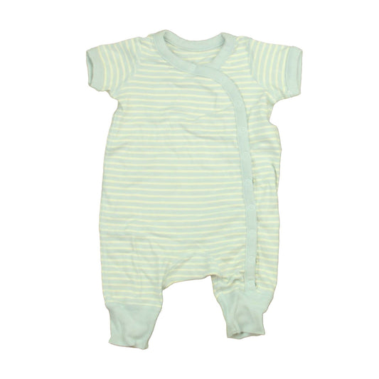 Moon & Back Boys Blue | White Romper Size: 0-3 Months Blue | White