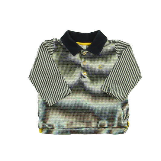 Petit Bateau Boys Blue | White Rugby Shirt Size: 6 Months Blue | White