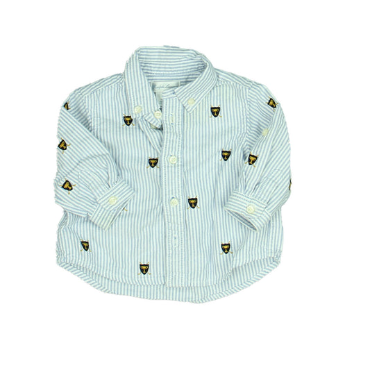 Ralph Lauren Boys Blue | White Button Down Long Sleeve Size: 3 Months Blue | White