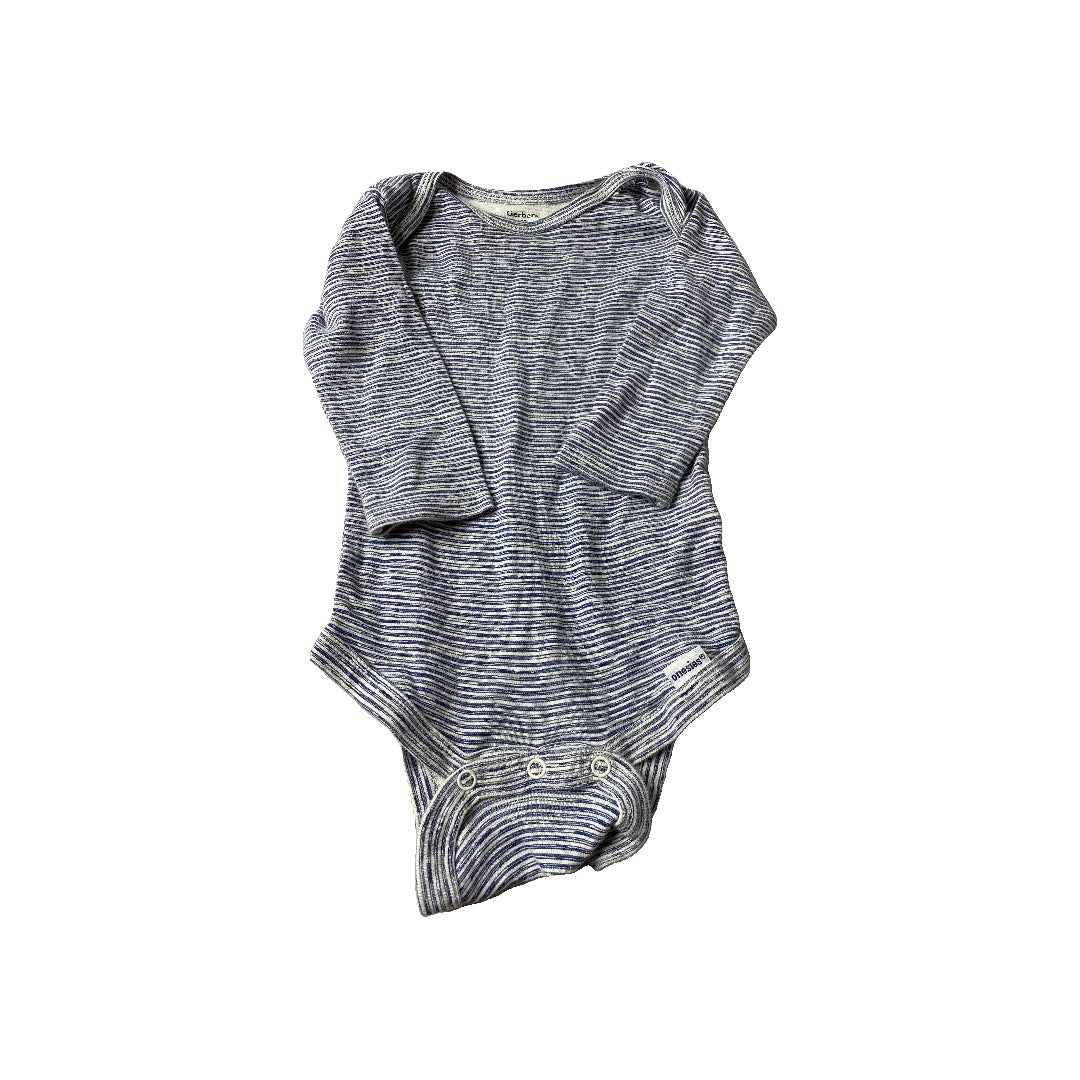 Gerber Childrenswear Unisex Blue | White Onesie Size: 6-9 months Blue | White