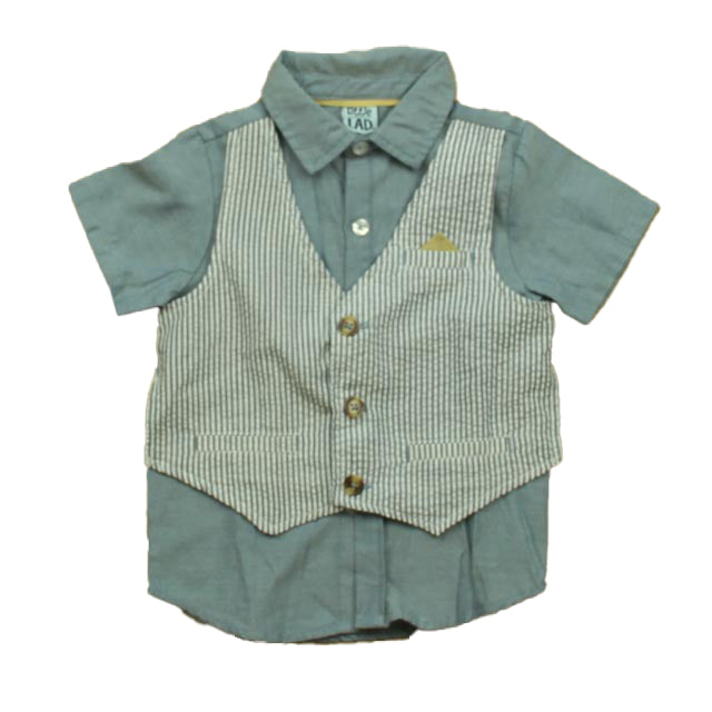 Good Lad Boys Blue | White Button Down Short Sleeve Size: 3T Blue | White