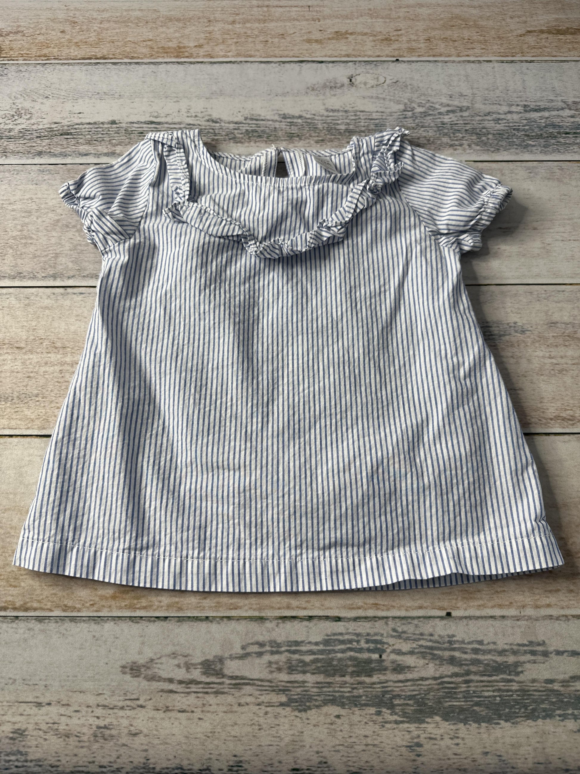 Carters Girls Blue | White Shirt Size: 3T Blue | White