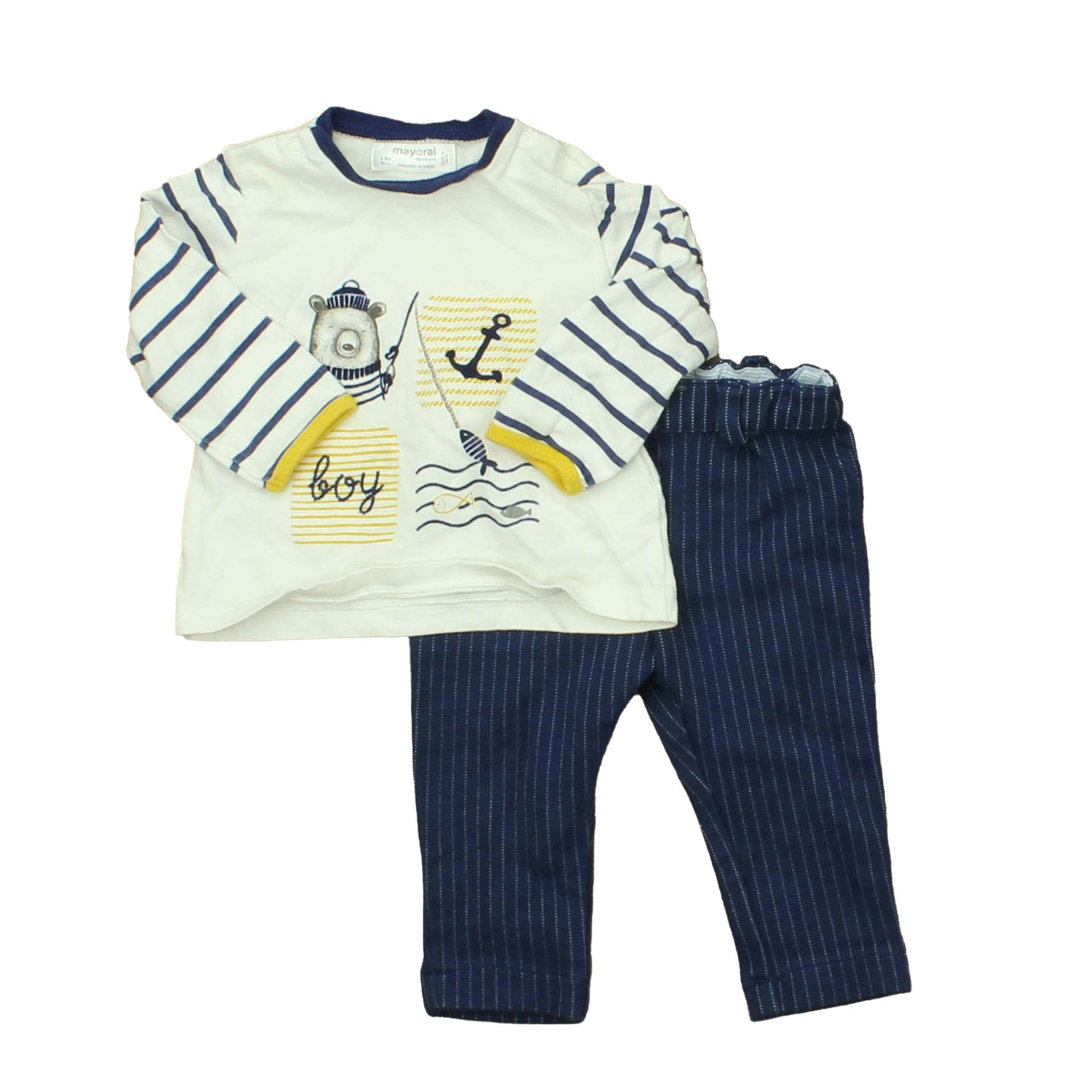 Mayoral Boys Blue | White Apparel Sets Size: 2-4 Months Blue | White