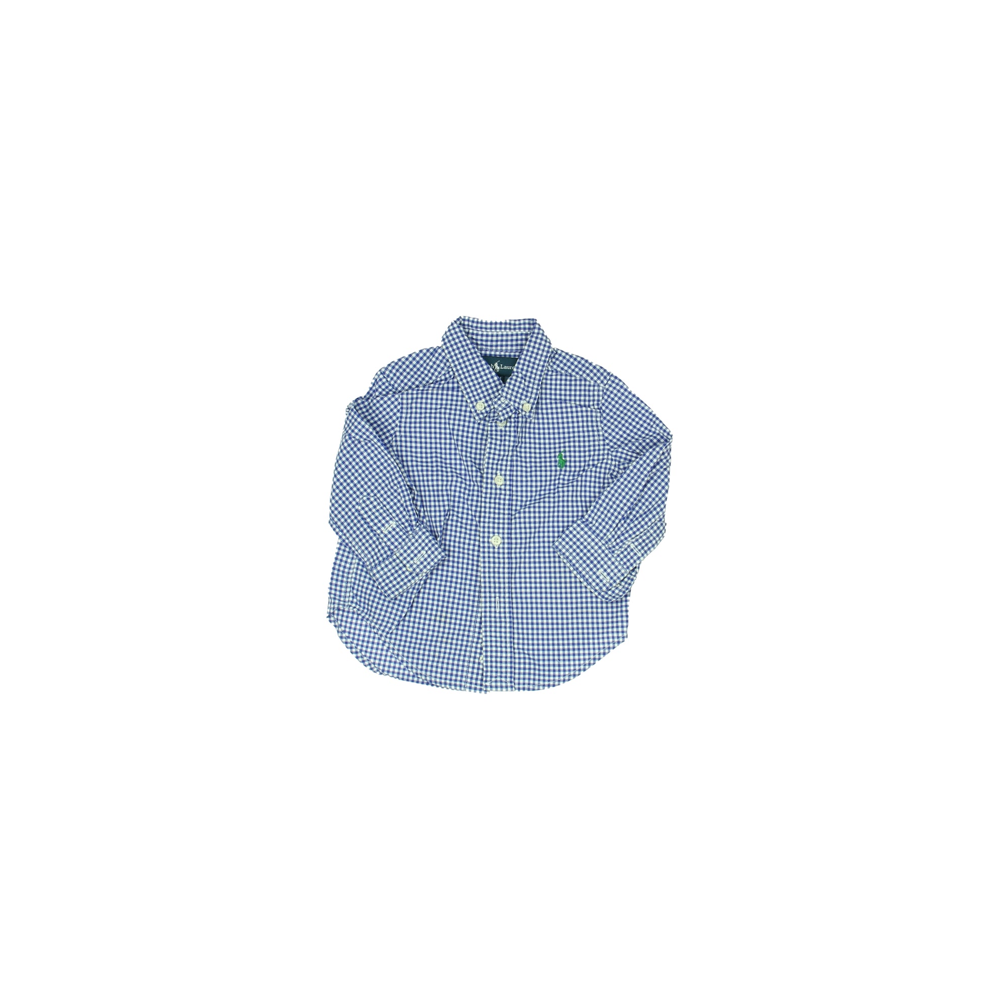 Ralph Lauren Boys Blue | White Button Down Long Sleeve Size: 12 Months Blue | White