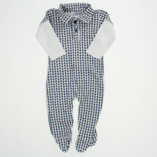 Feather Baby Boys Blue | White Long Sleeve Outfit Size: 3-6 Months Blue | White