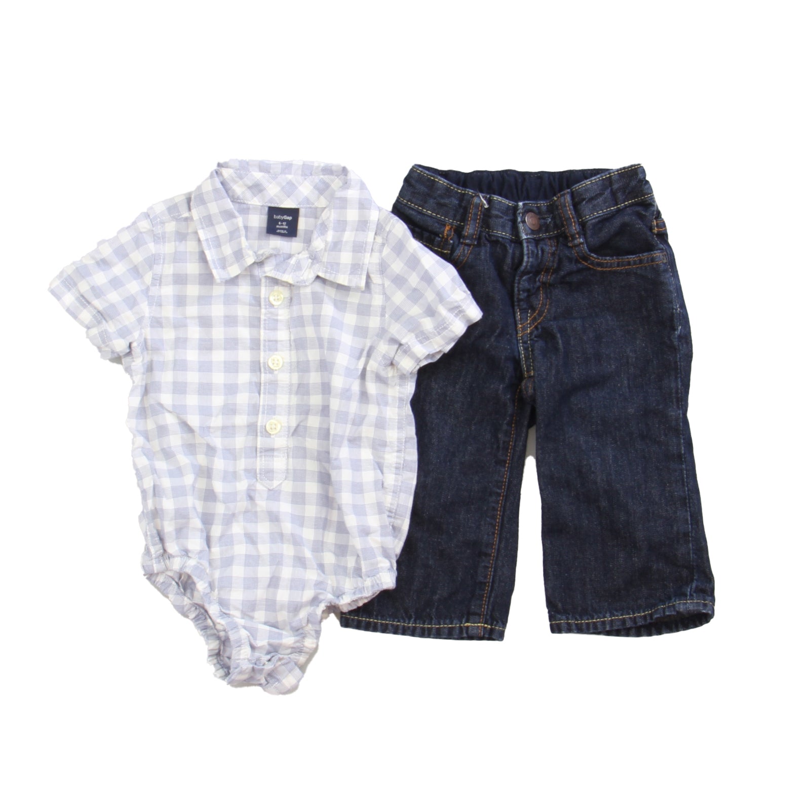 Gap Boys Blue | White Apparel Sets Size: 6-12 Months Blue | White