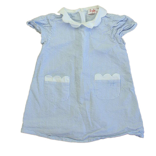 Il Gufo Girls Blue | White Dress Size: 12 Months Blue | White