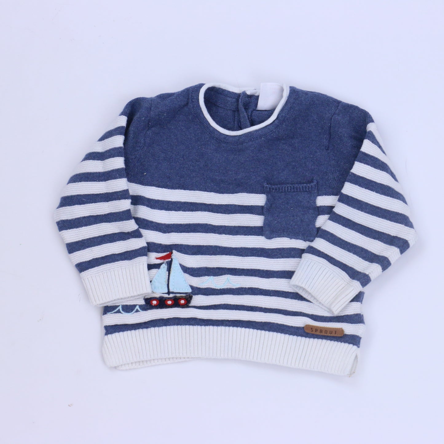 Sprout Boys Blue | White Sweater Size: 3-6 Months