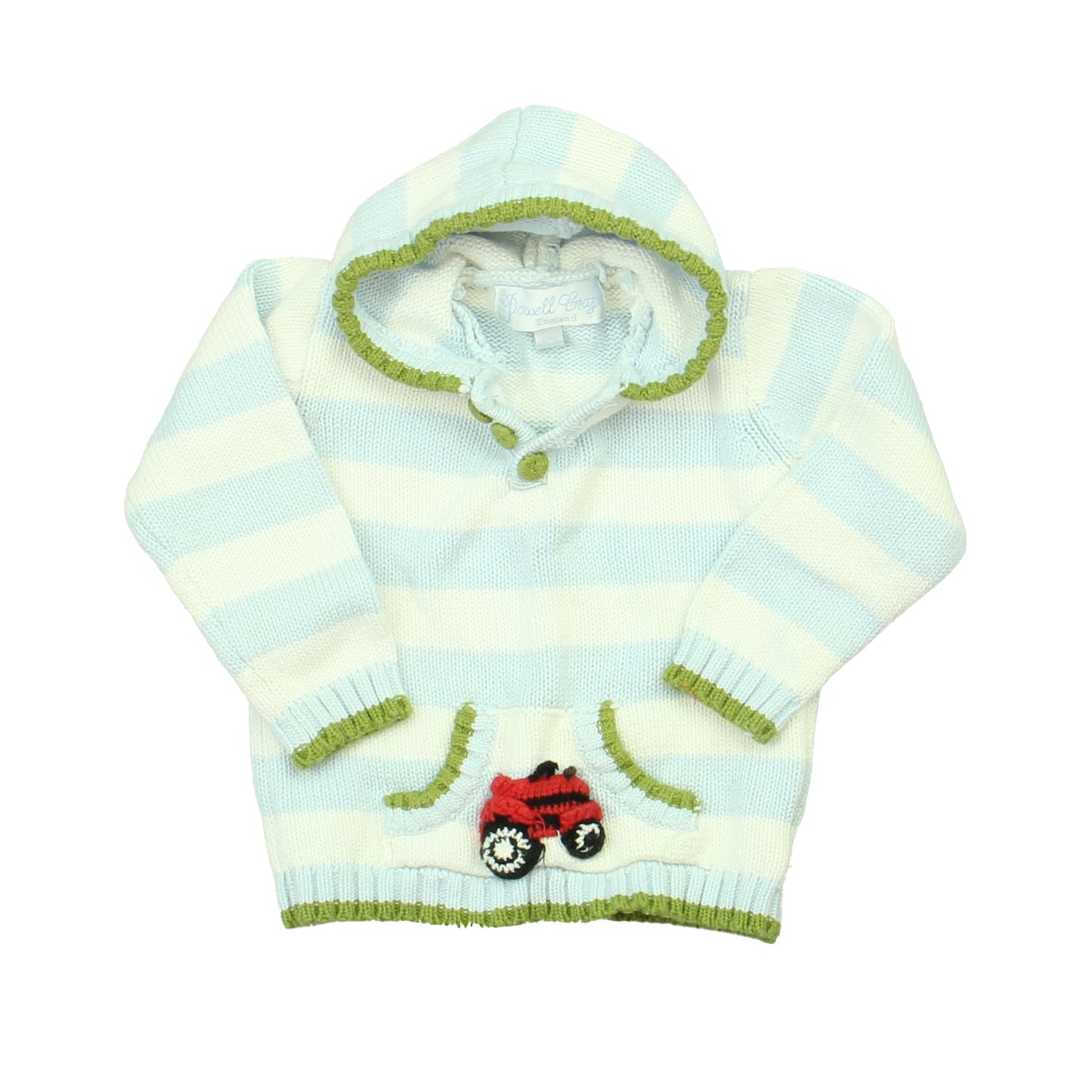 Powell Craft Girls Blue | White Sweater Size: 12-24 Months