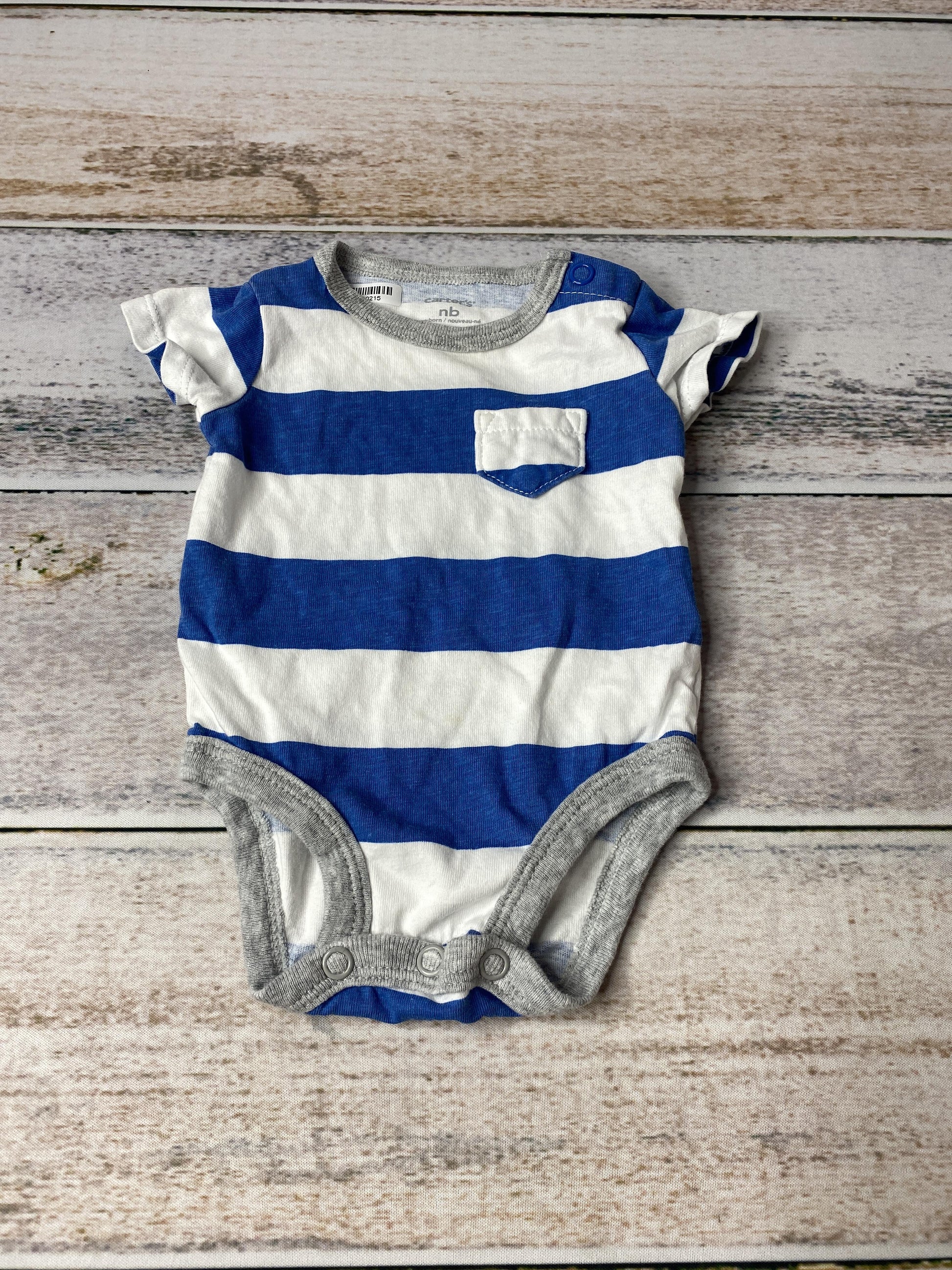 Carters Boys Blue | White Onesie Size: Newborn Blue | White