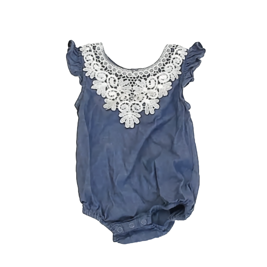 Indigo Soul Kids Girls Blue | White Onesie Size: 6 Months Blue | White