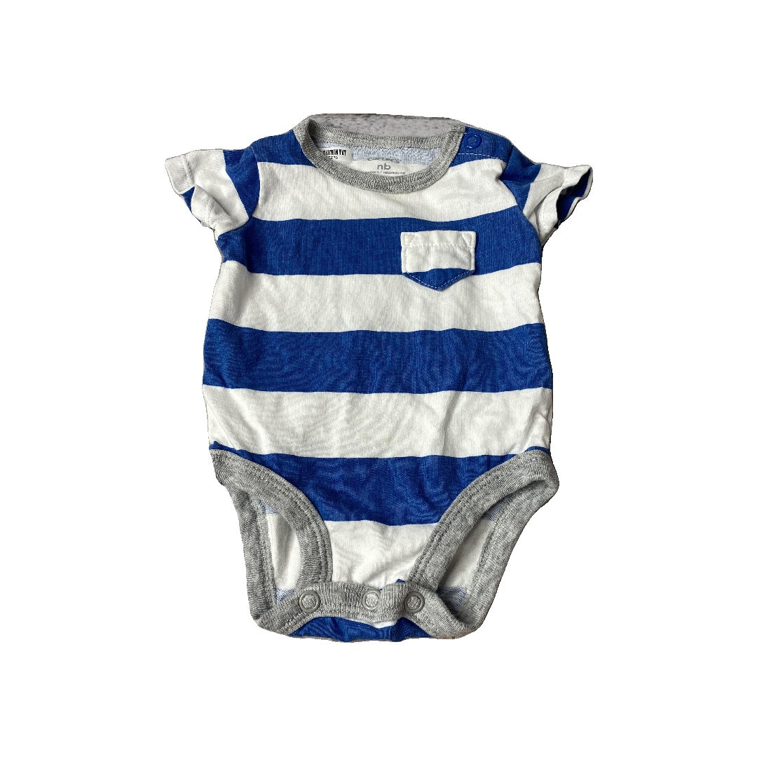 Carters Boys Blue | White Onesie Size: Newborn Blue | White