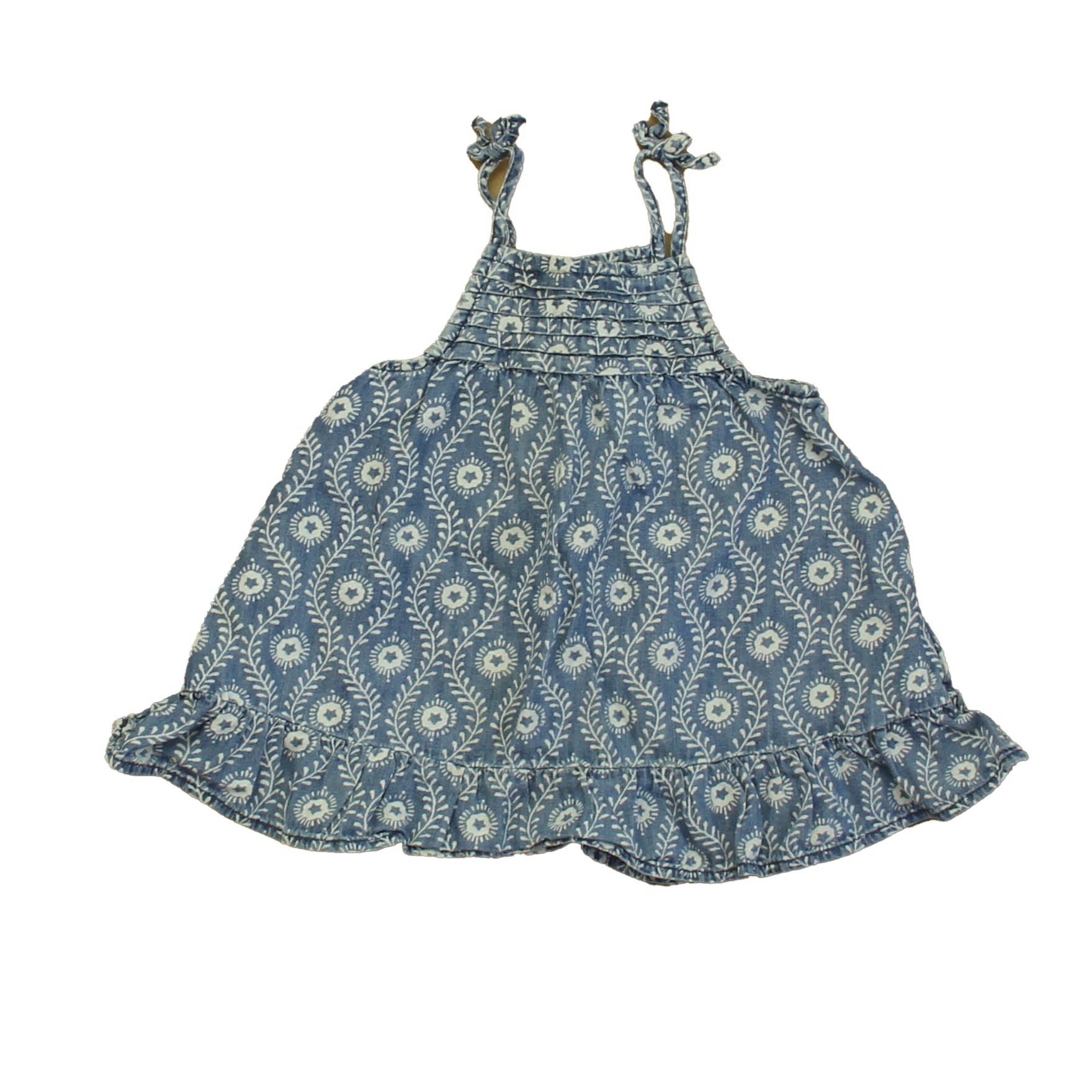 Gap Girls Blue | White Dress Size: 12-18 Months Blue | White