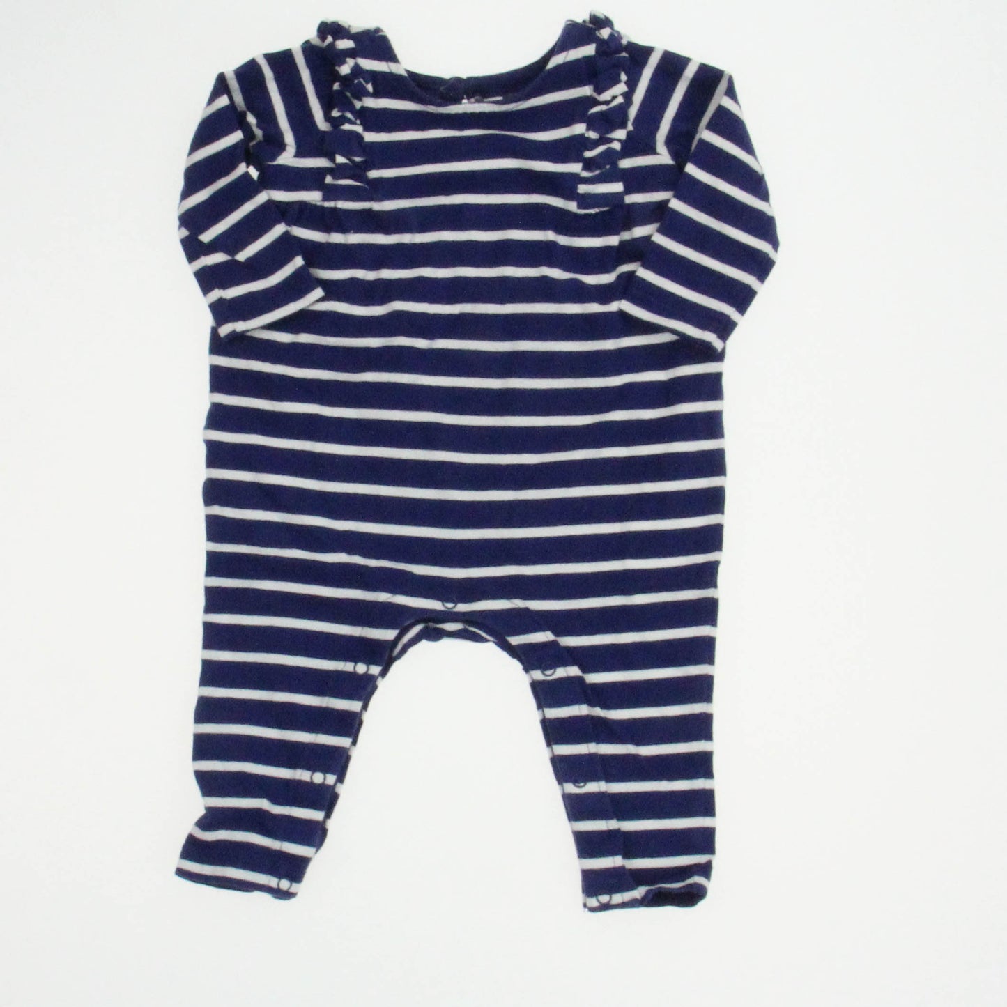 Tea Girls Blue | White Long Sleeve Outfit Size: 3-6 Months