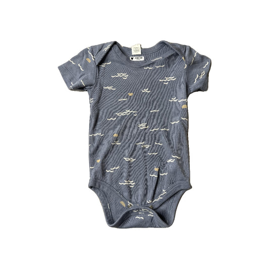 Colored Organics Boys Blue | White Onesie Size: 12-18 months Blue | White