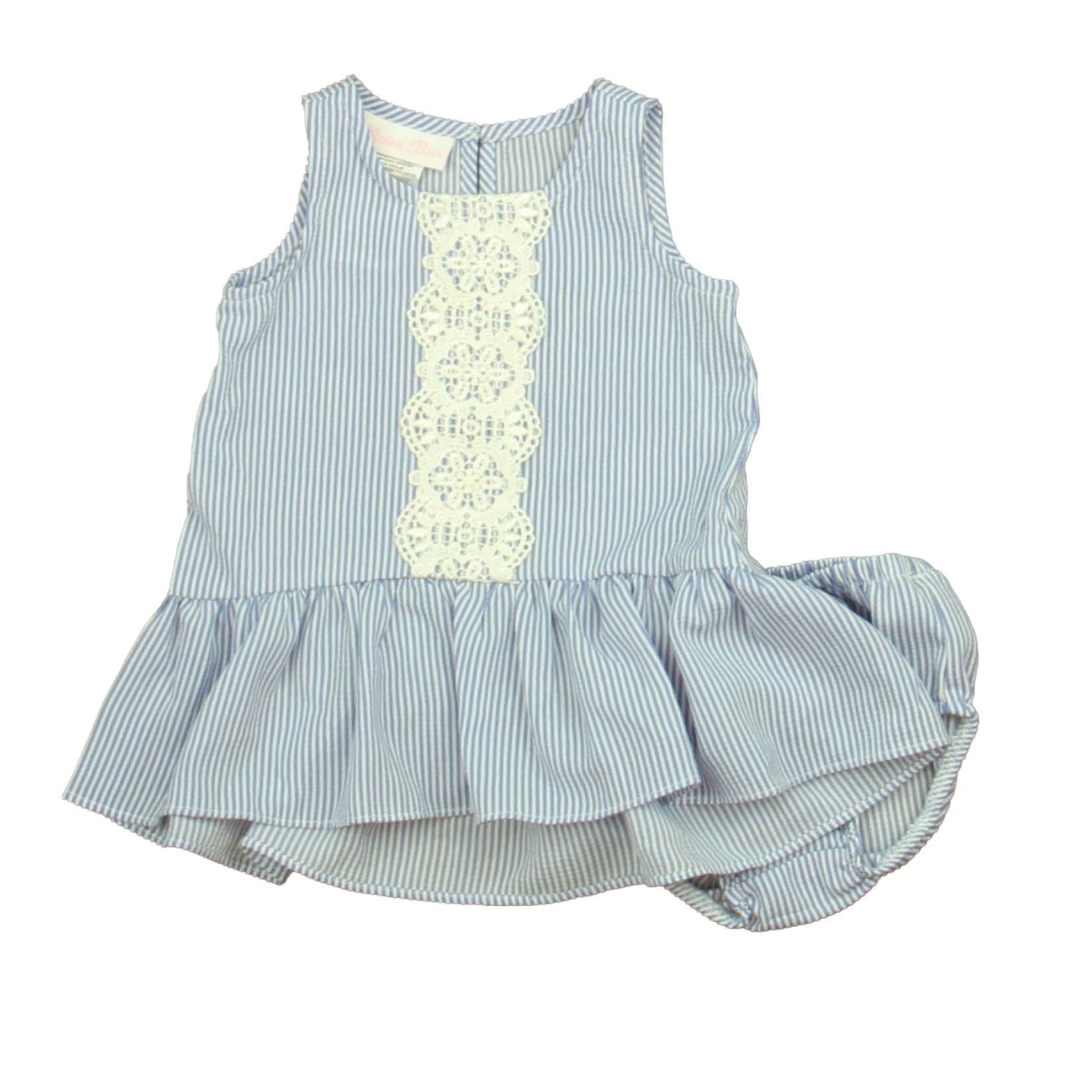 Bonnie Baby Boys Blue | White Dress Size: 6-9 Months Blue | White