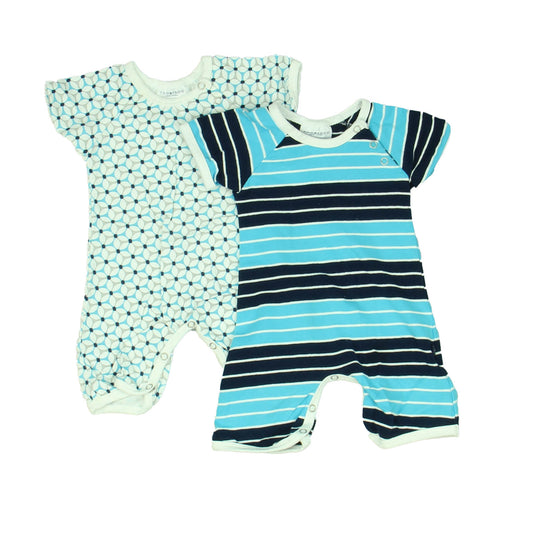 Tooby*Doo Boys Blue | White Romper Size: 0-3 Months Blue | White