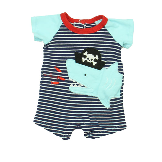Mudpie Girls Blue | White Romper Size: 0-3 Months Blue | White