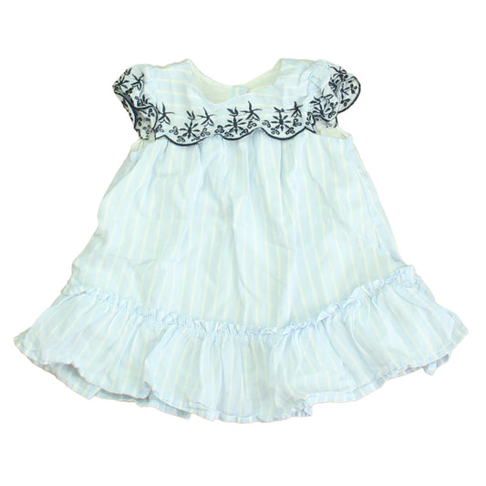 Gap Girls Blue | White Dress Size: 6-12 Months Blue | White