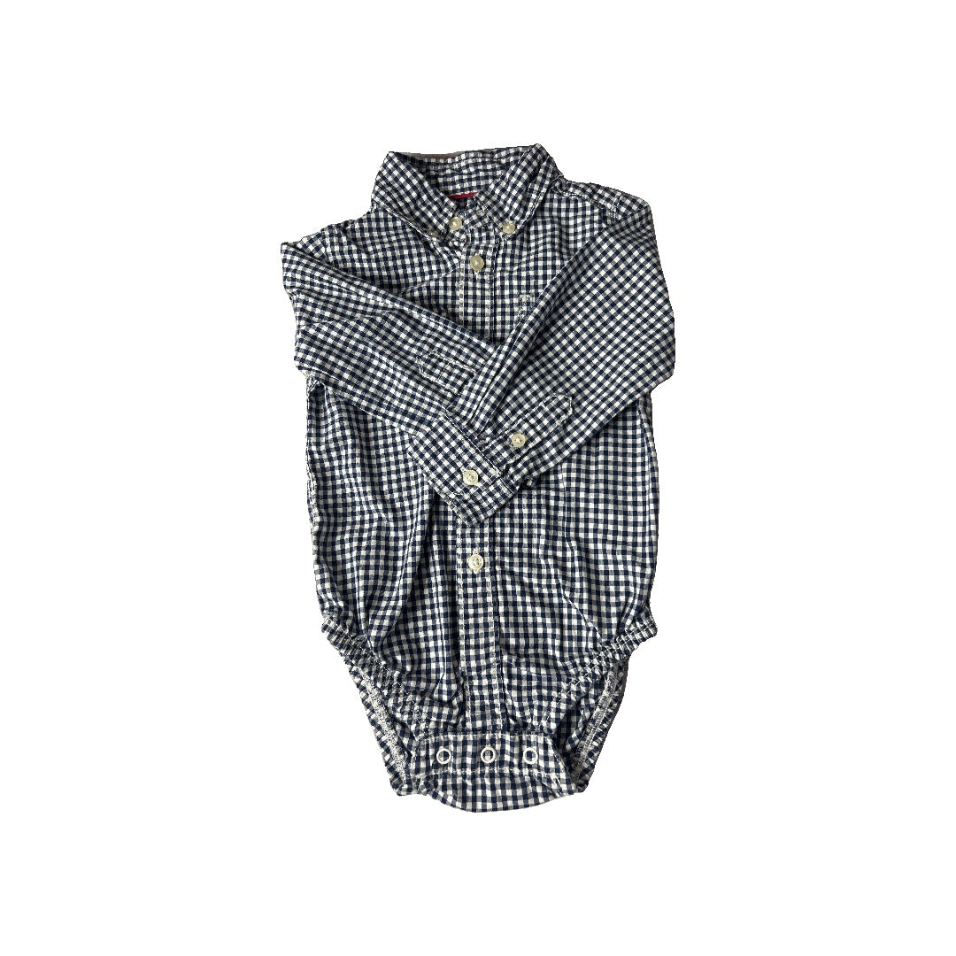 Boys Blue | White Long Sleeve Shirt Size: 12 months Blue | White