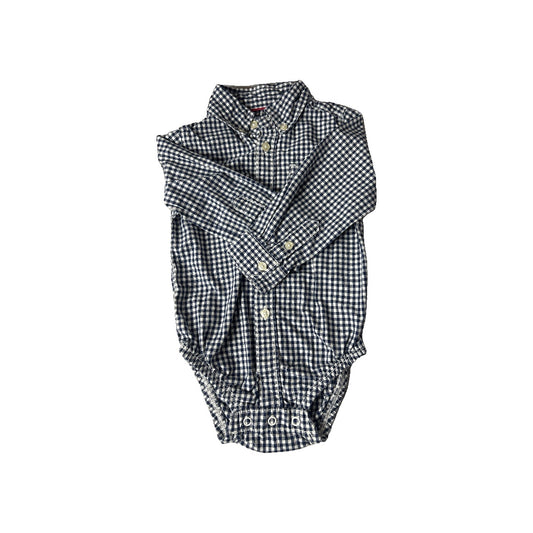 Boys Blue | White Long Sleeve Shirt Size: 12 months Blue | White