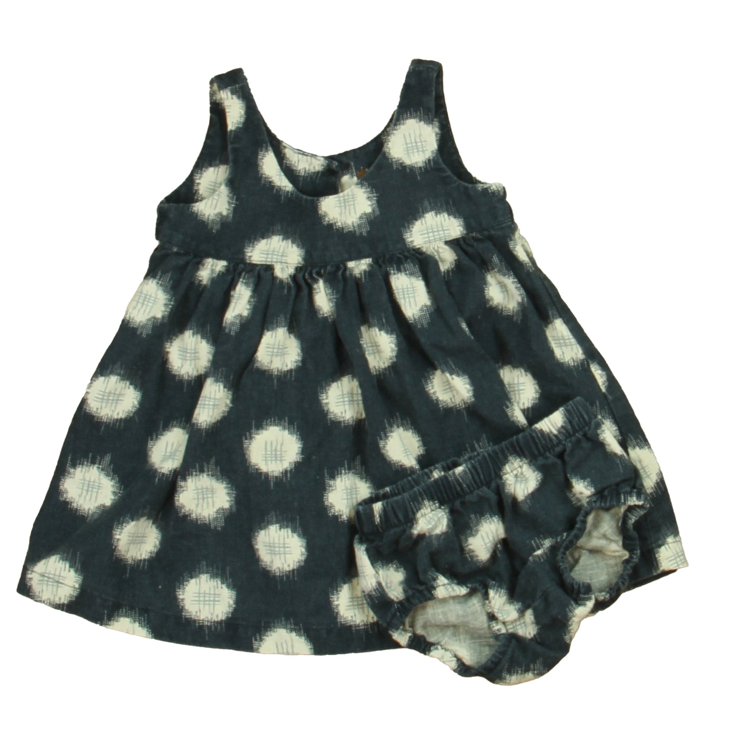 Tea Girls Blue | White Dress Size: 12-18 Months