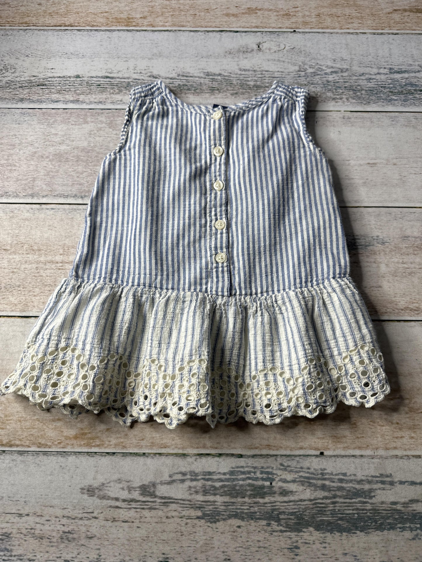 Gap Girls Blue | White Dress Size: 12-18 months Blue | White