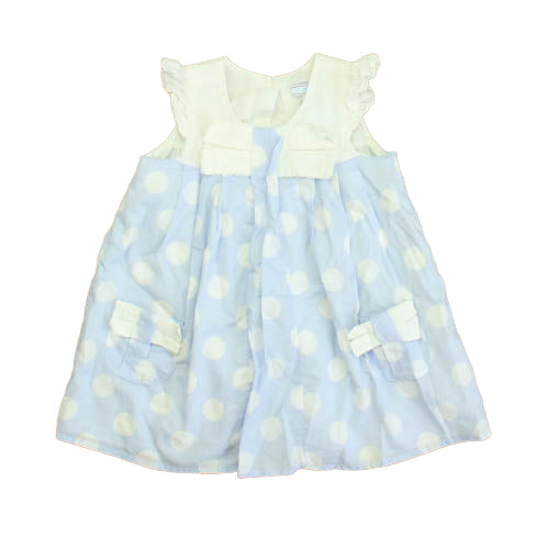 Jillian's Closet Girls Blue | White Dress Size: 18 Months Blue | White