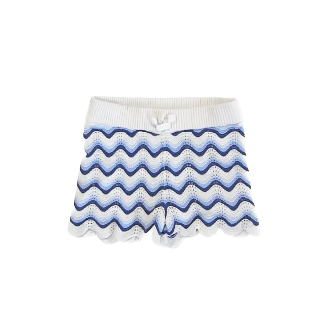 Janie and Jack Girls Blue | White Shorts Size: 6 Years Blue | White