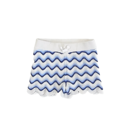 Janie and Jack Girls Blue | White Shorts Size: 6 Years Blue | White