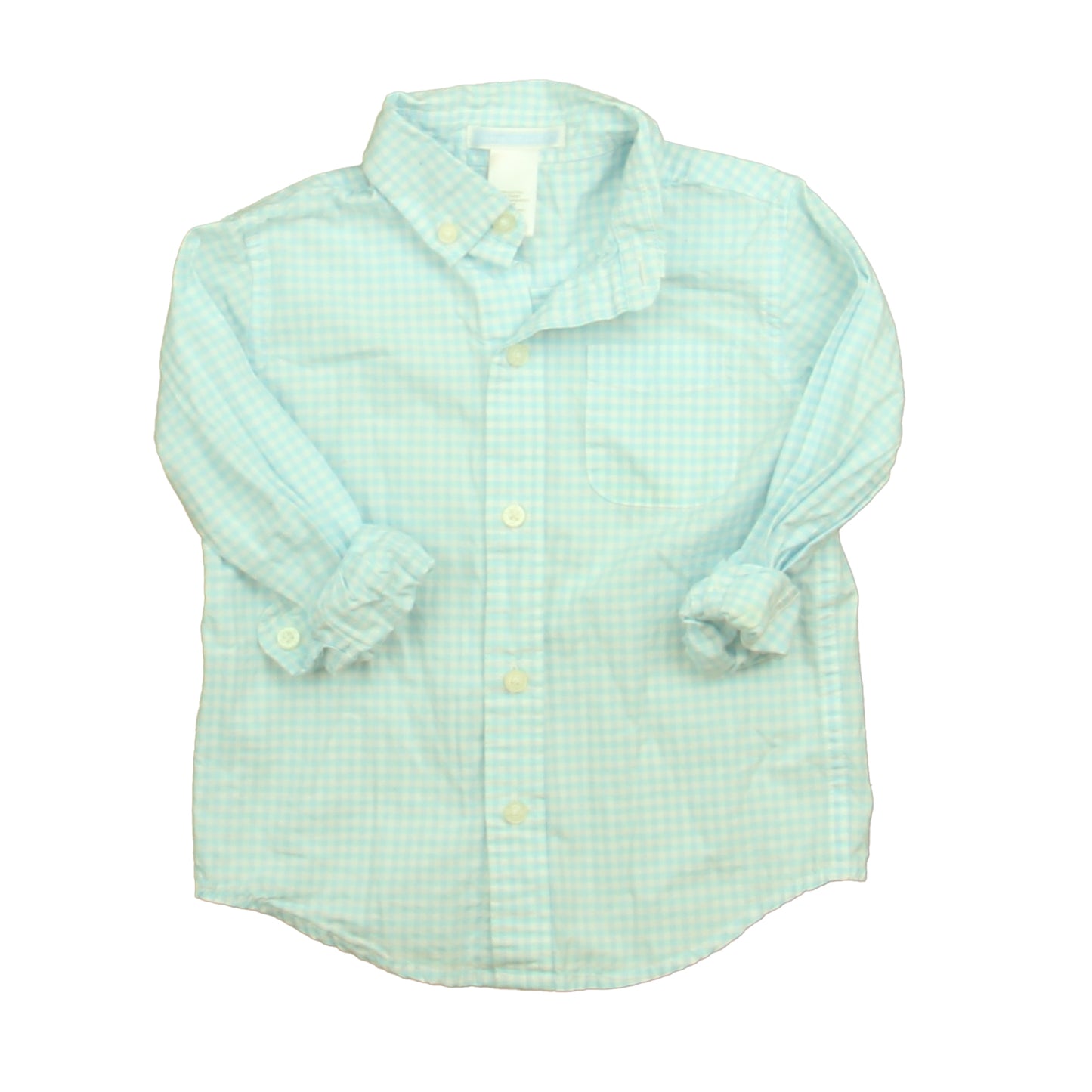 Janie and Jack Boys Blue | White Button Down Long Sleeve Size: 2T