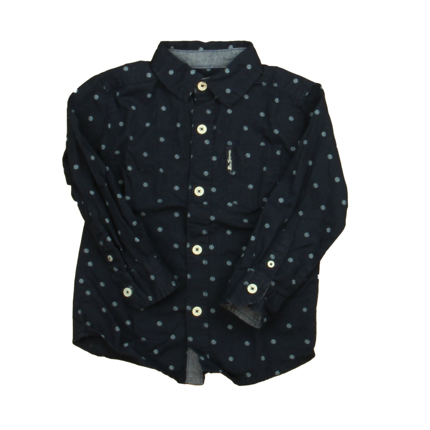 Ben Sherman Boys Blue | White Button Down Long Sleeve Size: 18 Months