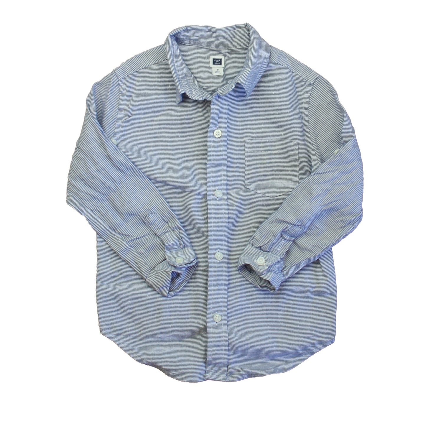 Janie and Jack Boys Blue | White Button Down Long Sleeve Size: 3T