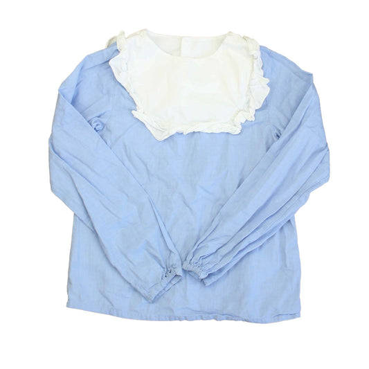 Jacadi Girls Blue | White Blouse Size: 10 Years